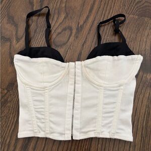 Edikted Black and White Crop Corset Top